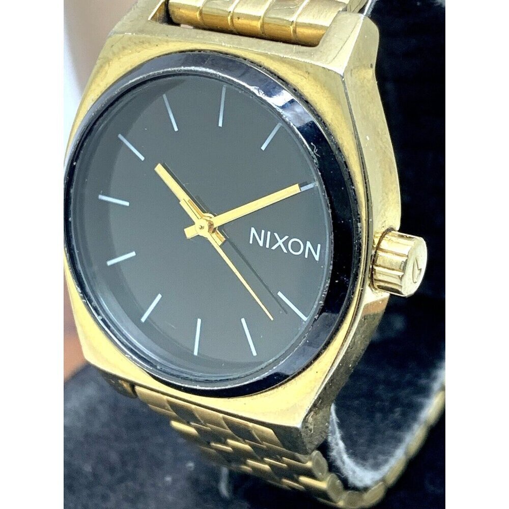 Nixon Women's Watch Happy Medium Quartz Black Dial Gold Stainless Steel …
